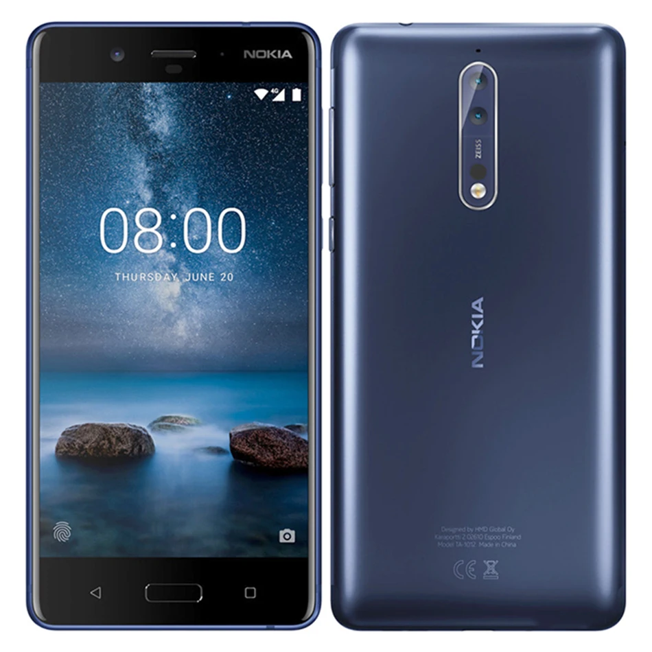 ЕС версия Nokia 8 Ta-1012 мобильный телефон 4 ГБ ОЗУ 64 Гб ПЗУ 5," Snapdragon 835 двойная 13 МП камера NFC один SIM телефон