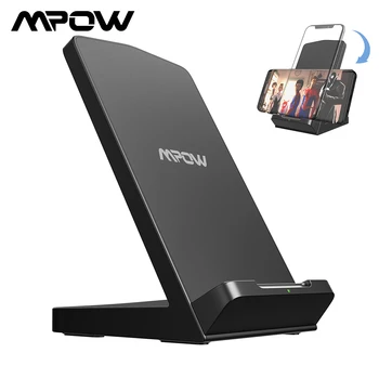 

MPOW PA178 QI Wireless Charger Stand 5W/7.5W/10W Fast Charging Dock Station with LED Indicator for iPhone Xiaomi Huawei Phones