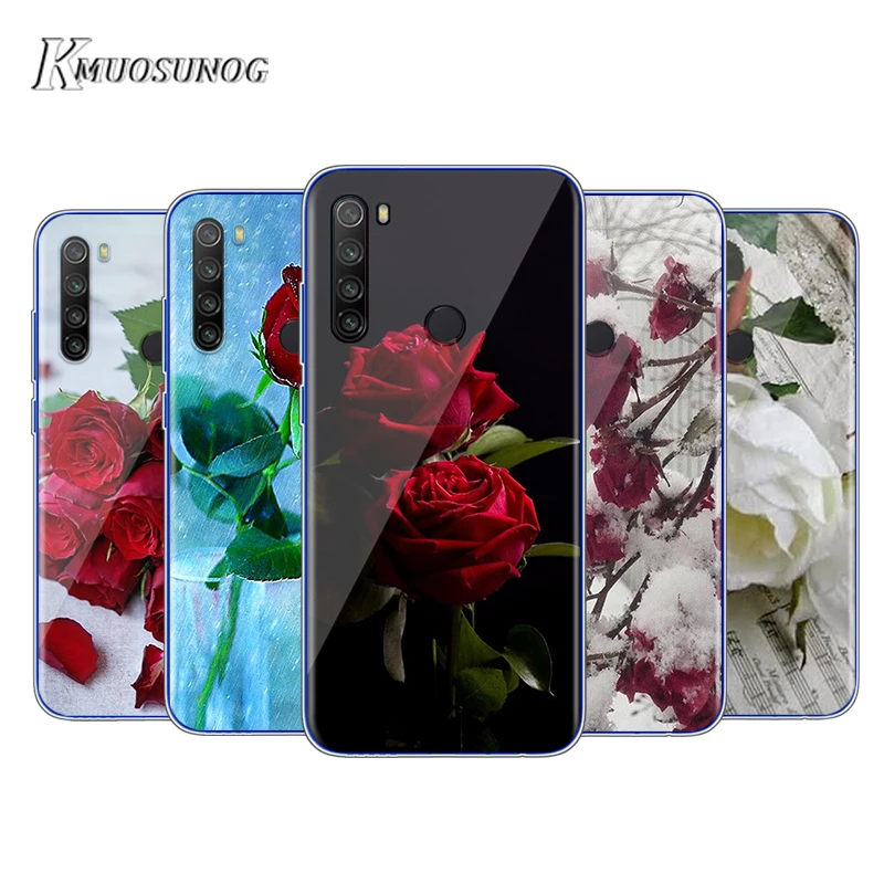 

Transparent Silicone Cover Beautiful Garden Red Roses Flowers For Xiaomi Redmi Note 9 9S Max 8T 8 7 6 5 Pro 5A 4X 4 Phone Case