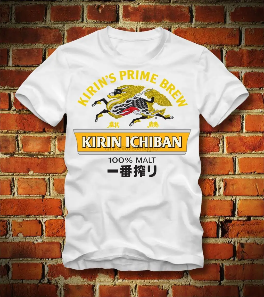 Футболка KIRIN ICHIBAN 100% солодовый пивоваренный японский пивной Бир BRAUEREICartoon Мужская
