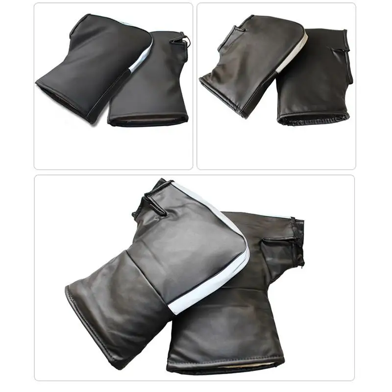 Winter Motorbike Handle Bar Hand Cover Muffs Thermal Motorcycle Handlebar Gloves With Reflective Strip Windproof Waterproof Warm