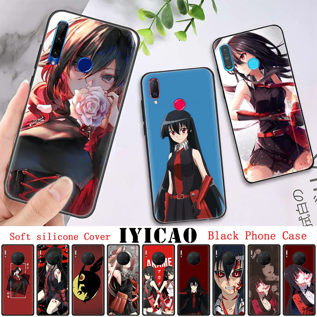 Мягкий силиконовый чехол для Huawei Mate 10 20 30 Pro Lite Y6 Y7 Y9 Prime Y5 черный телефона Akame Ga Kill