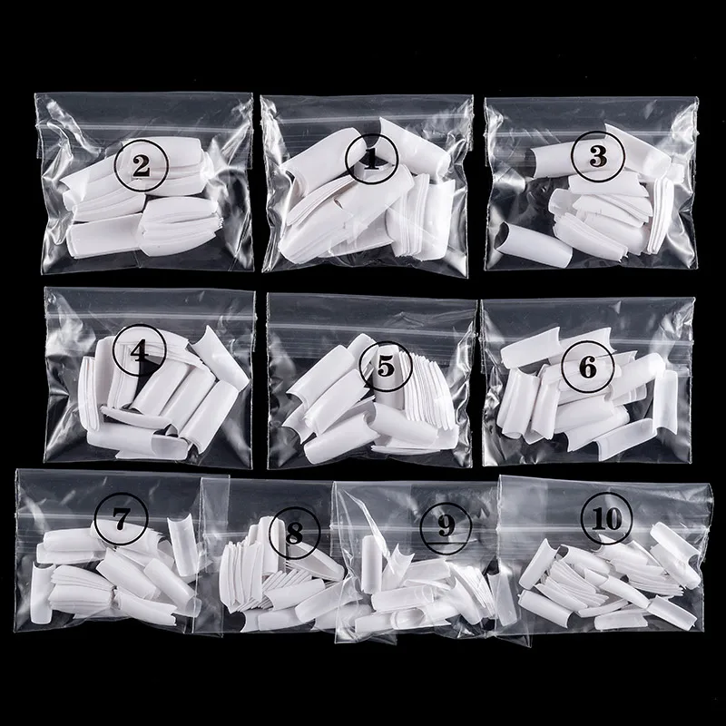 500 шт белые половинные накладки с коробкой, французские накладные акриловые УФ-гелевые ногти для салона, дизайн ногтей, маникюрные инструменты для самостоятельного дизайна