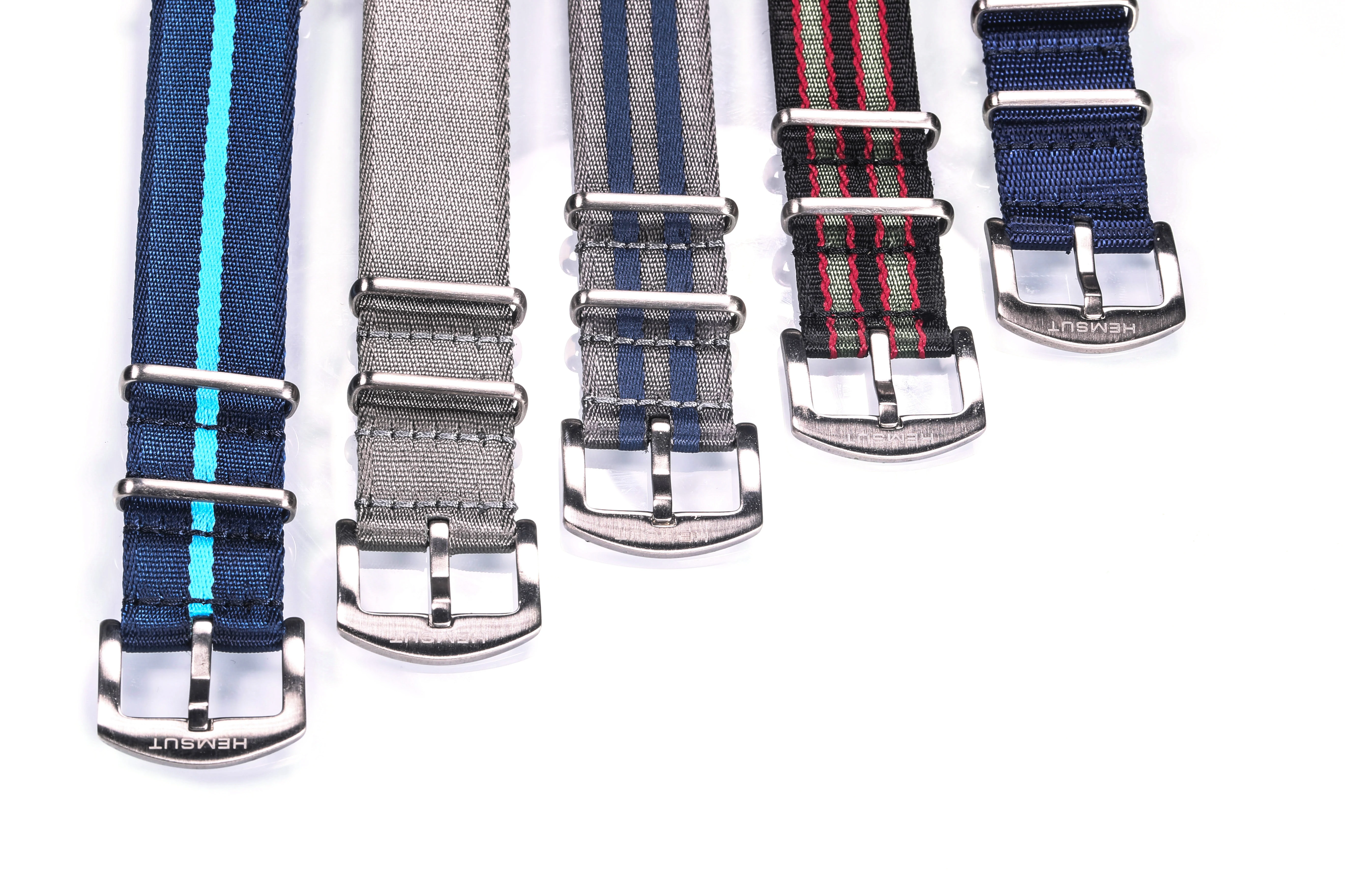 Premium Quality Nato Watch Strap Nylon 18mm 20mm 22mm 24mm James Bond Design Grey Nato Watch Band Skin-friendly Material