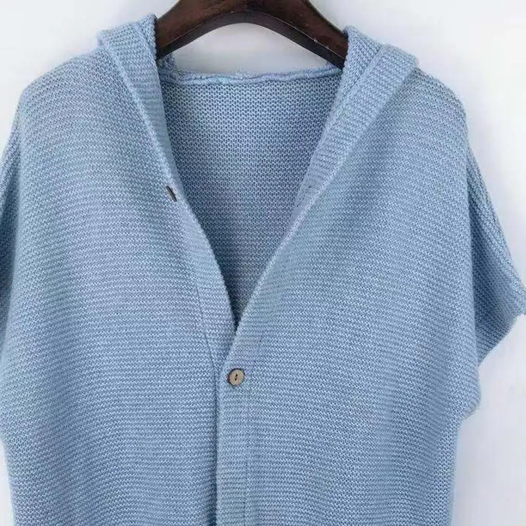 Повседневный Кардиган размера плюс 5Xl, вязаный женский свитер,, осенне-зимние свитера с капюшоном, однотонное Свободное пальто