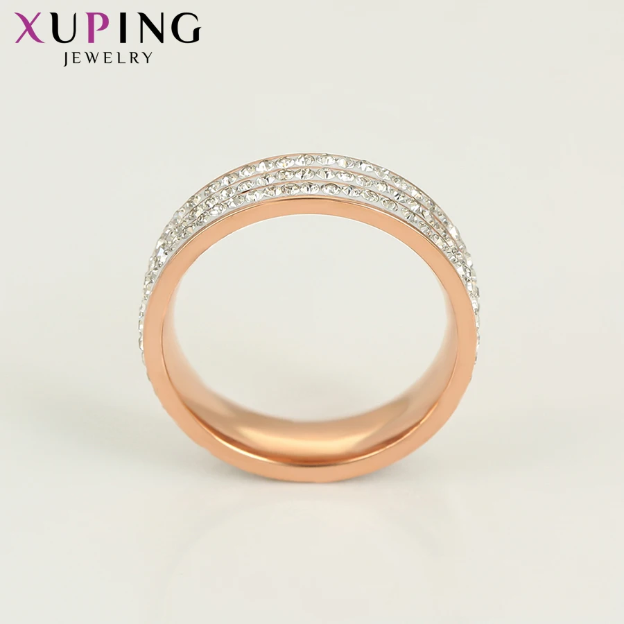 11,11 предложения Xuping кольцо из нержавеющей стали с покрытием цвета розового золота для женщин для вечеринки, дня рождения, юбилея, подарки S183.7-16160