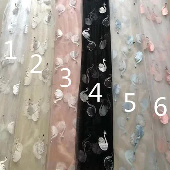 

2019 Western Style Swan Mesh Embroidery Lining Wedding Dress Hanfu Dress Children's Lace Fabric
