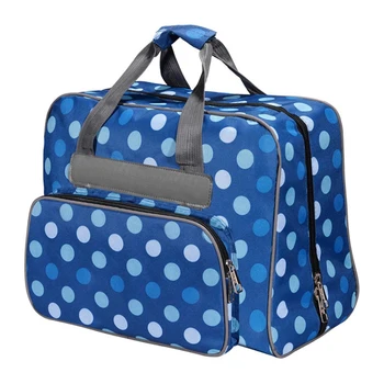 

Tote Dot Pattern Sewing Machine Bag Multi-Functional Large Capacity Oxford Cloth Travel Portable Storage Bag Sewing Tools Blue