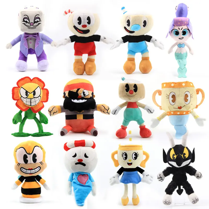 En oferta 13 estilo Cuphead juguetes de peluche de felpa muñeca Mugman el cáliz suave juguetes de peluche dulce muñeca de dibujos animados para chico regalos de Navidad para niños 73o3BpYd0