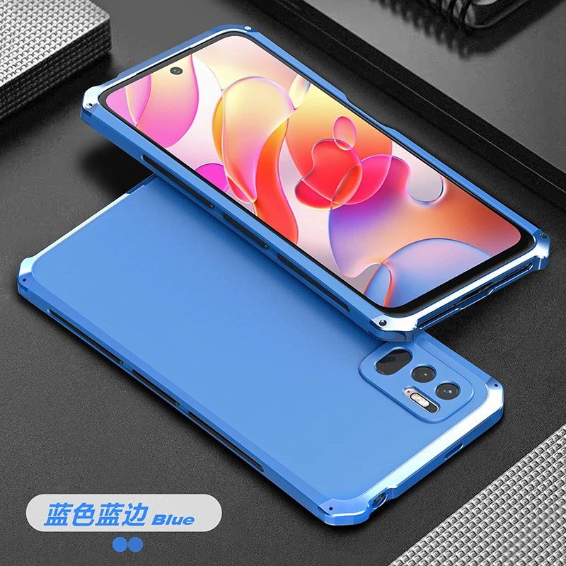Dropshipping Anti-fall Metal Frame PC Back For Xiaomi Poco M3 Pro M3Pro Aluminum Alloy Bumper Case Cover