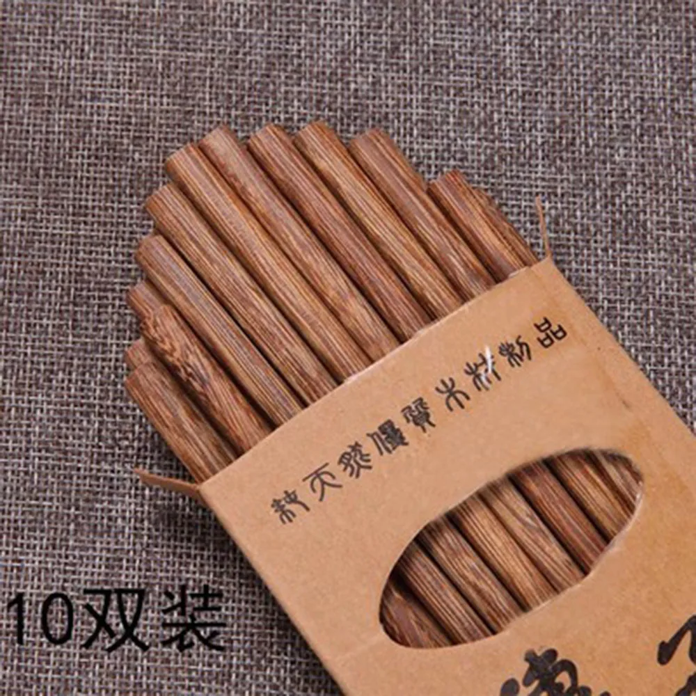 10pcs/Lots Handmade No Paint No Wax Natural Wood Rosewood Chopsticks Set 25*1*0.5cm