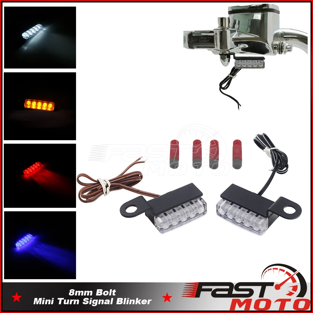 Small LED License Plate Lamp Flasher Front Rear Tail Turn Signal Light Universal Motorcycle Indicator For Harley Cafe Racer |