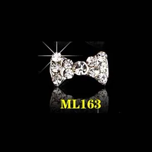 (10pcs)ML163 Стразы для нейл-арта, сплав, бант для украшения ногтей, сделай сам, блестящий бант для ногтей, украшение для ногтей, маникюр, 10 шт./лот, шпильки - Цвет: (10pcs)ML163