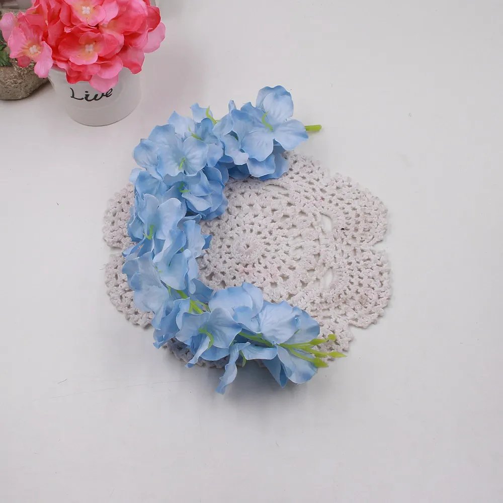 1pcs Flower String Artificial Wisteria Vine Garland Plants Foliage Outdoor Home Trailing Flower Fake Flower Hanging Wall Decor - Цвет: Blue