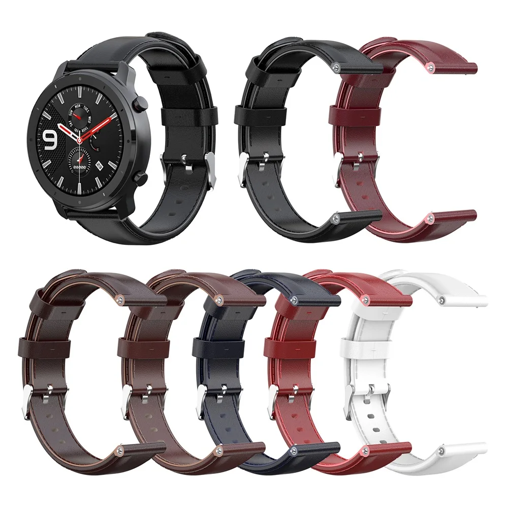 Для Huami Amazfit GTR samsung Galaxy Watch Active роскошные мягкие часы из натуральной кожи браслет 20 мм 22 мм Широкие ремешки
