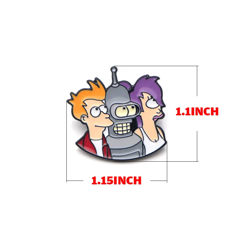 1 K649 мультфильм Futurama железная эмалированная брошь и броши рюкзак/сумки значок джинсовая брошь воротник ювелирные изделия подарки 1 шт - Окраска металла: 1