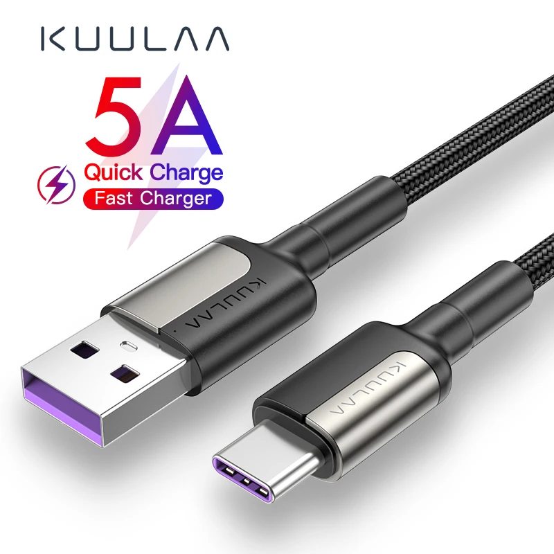 KUULAA 5A usb type-C кабель для huawei mate 20 Pro P20 Lite Supercharge USB C кабель для быстрой зарядки type-C кабель для huawei P30 Pro