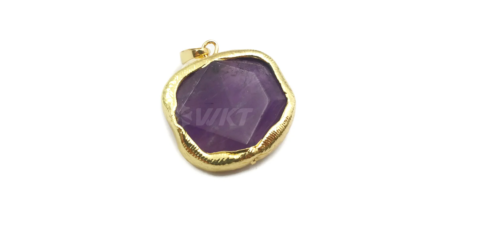 WT-P1468, натуральный Амазонит, камень, кулон, фиолетовый, коричневый, голубой, четырехсторонний, золотой кулон, женская мода, ювелирные изделия