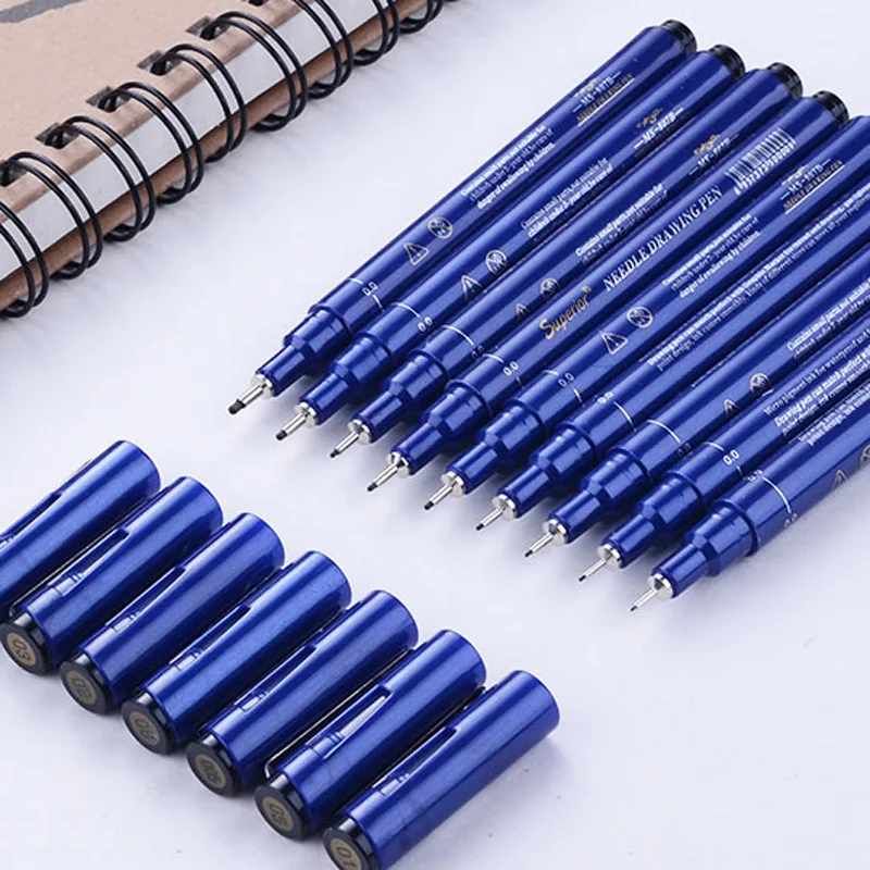Needle Drawing Pen Art Sets 6pcs/pack fine point Line Pen blue