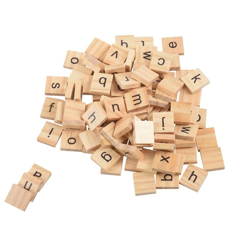 200X деревянный скрэббл плитки буквы Алфавит Scrabbles количество ремесел английские слова строчные смешанные