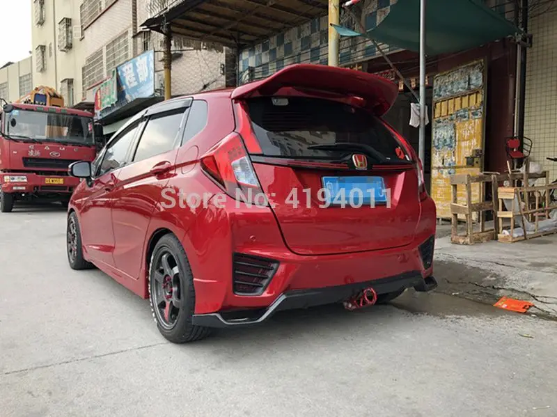 Для Honda Fit Jazz ABS пластиковый Неокрашенный Грунтовка Цвет сзади крыша багажника крыло для губ спойлер для автомобиля