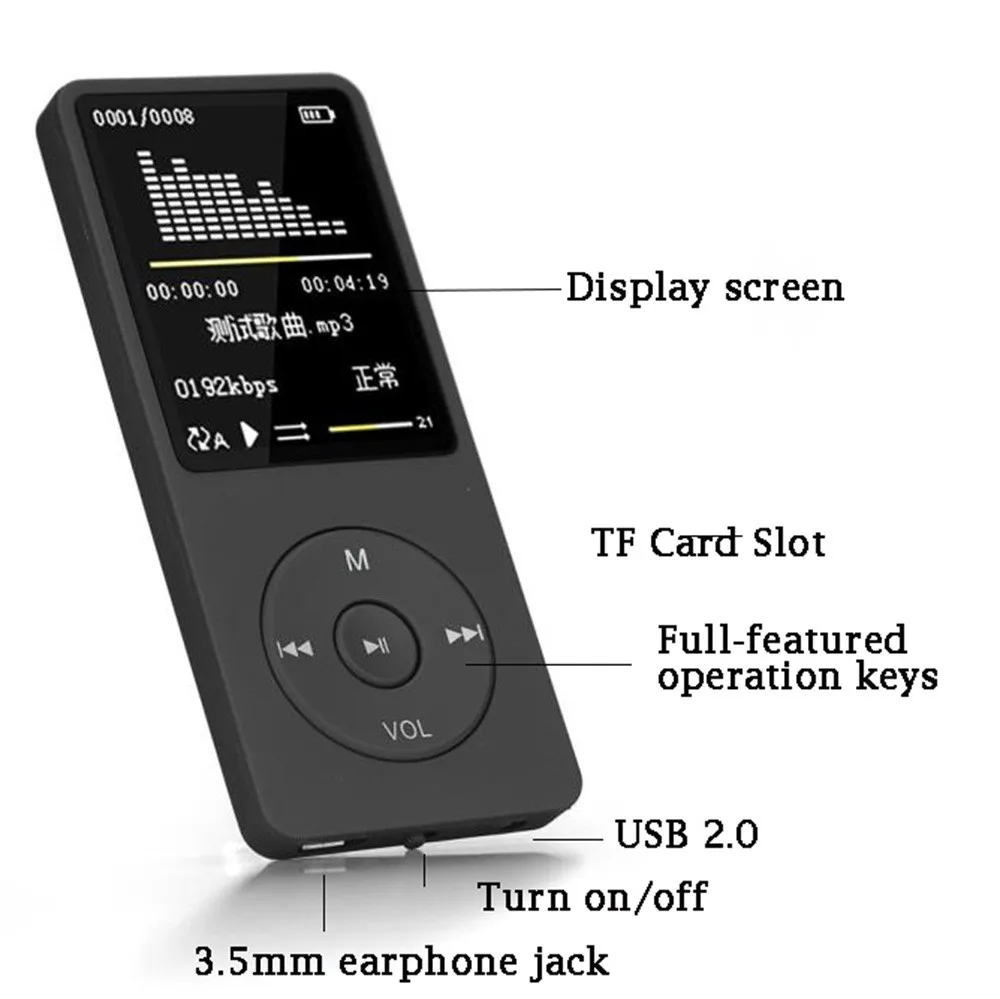 Популярный стильный MP3-плеер с поддержкой карт Micro-Sd на 16 ГБ, мини Usb порт 1,8, ЖК-цифровой музыкальный плеер#20