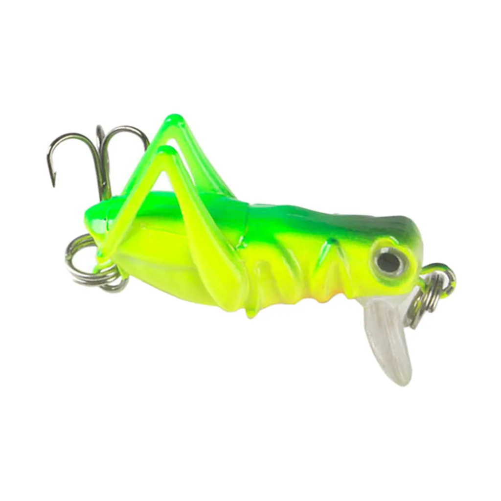 3Pcs Lifelike Insect Grasshopper Fishing Lures Baits Crankbaits Treble Hook Topwater