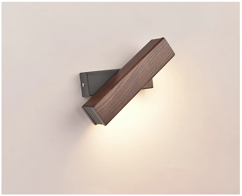 Деревянный светодиодный настенный светильник с поворотом, прикроватный Ночной светильник, современный скандинавский твердый светильник для спальни, гостиной, прохода, бра, светильник, Настенный декор, искусство - Цвет абажура: 31CM