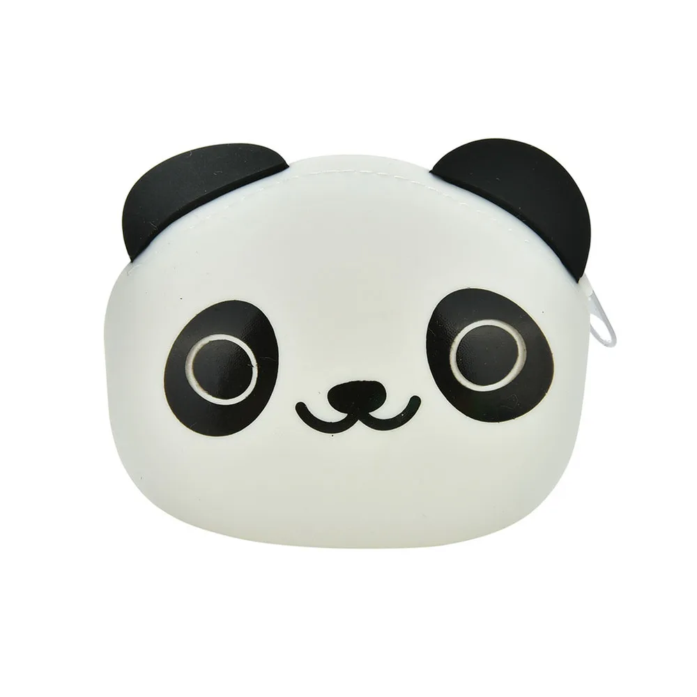 panda 1 шт., Женский держатель для девочек, силиконовый милый кошелек, кошелек, сумка с мультипликационным принтом на молнии, кошелек для монет - Цвет: panda