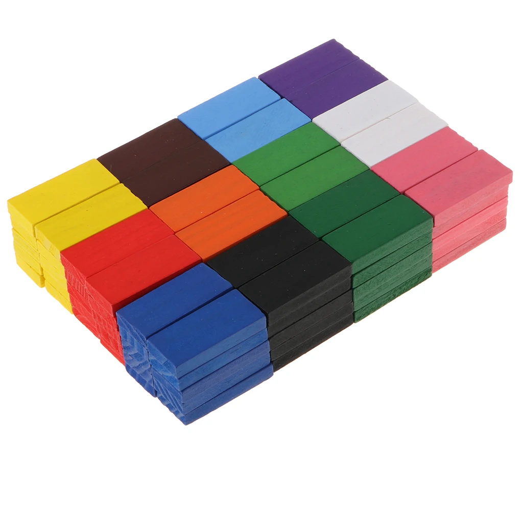 

Wooden Domino Blocks Set, 120 PCS 12 color Colorful Dominoes Building Blocks Racing Toy Tile Game Educational for Party Gift
