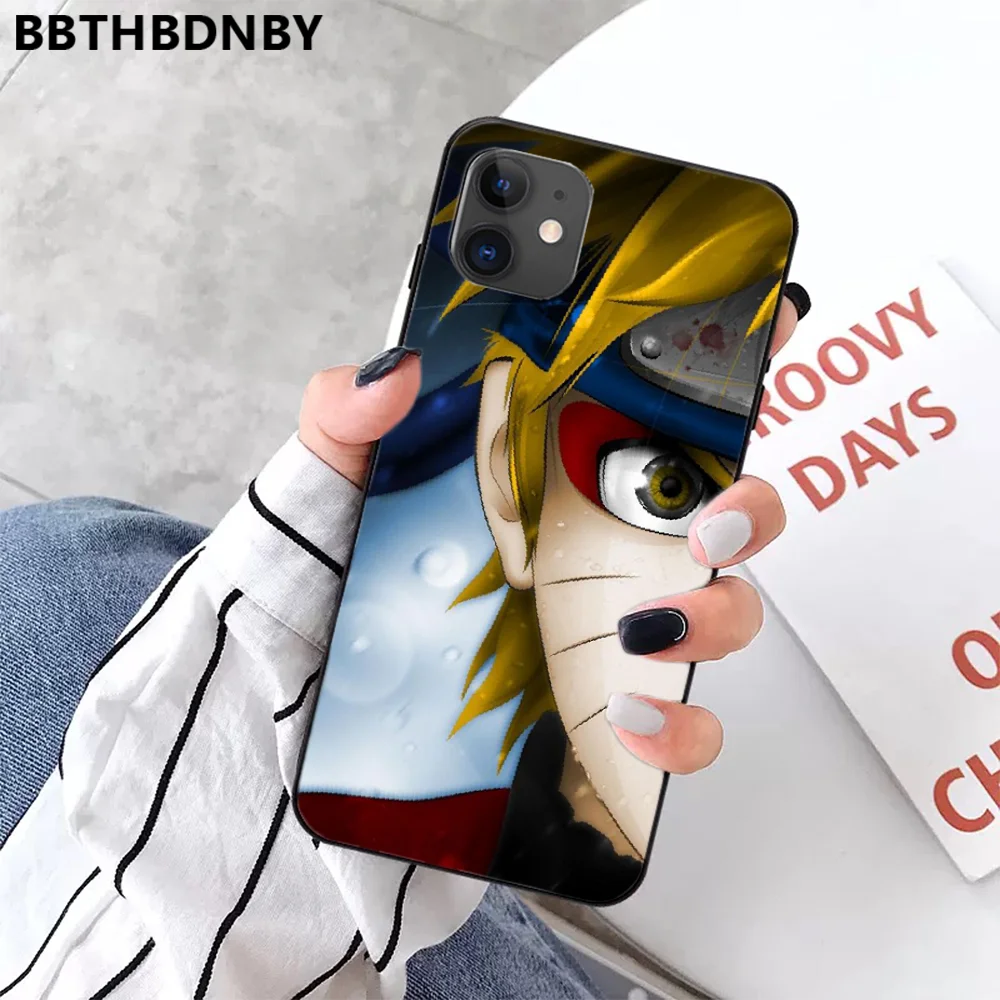 Черный ТПУ чехол для телефона iphone 11 pro max x xs xr 7 8 plus 6 6s 5 5s 5se японского аниме