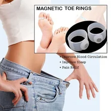 4PCS Magnetic Therapy Slimming Products Fast Lose Weight Burn Fat Reduce Fats body Silicone Foot Massage Magnetic Toe Rings
