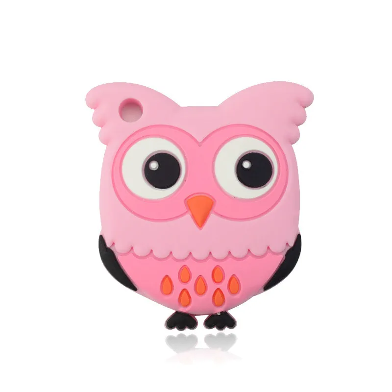 Pink Owl Силиконовые Прорезыватели для зубов в виде слона, Детские Прорезыватели для младенцев силиконовые подвески для детей, подарок для прорезывания зубов, игрушки для малышей - Цвет: Pink Owl