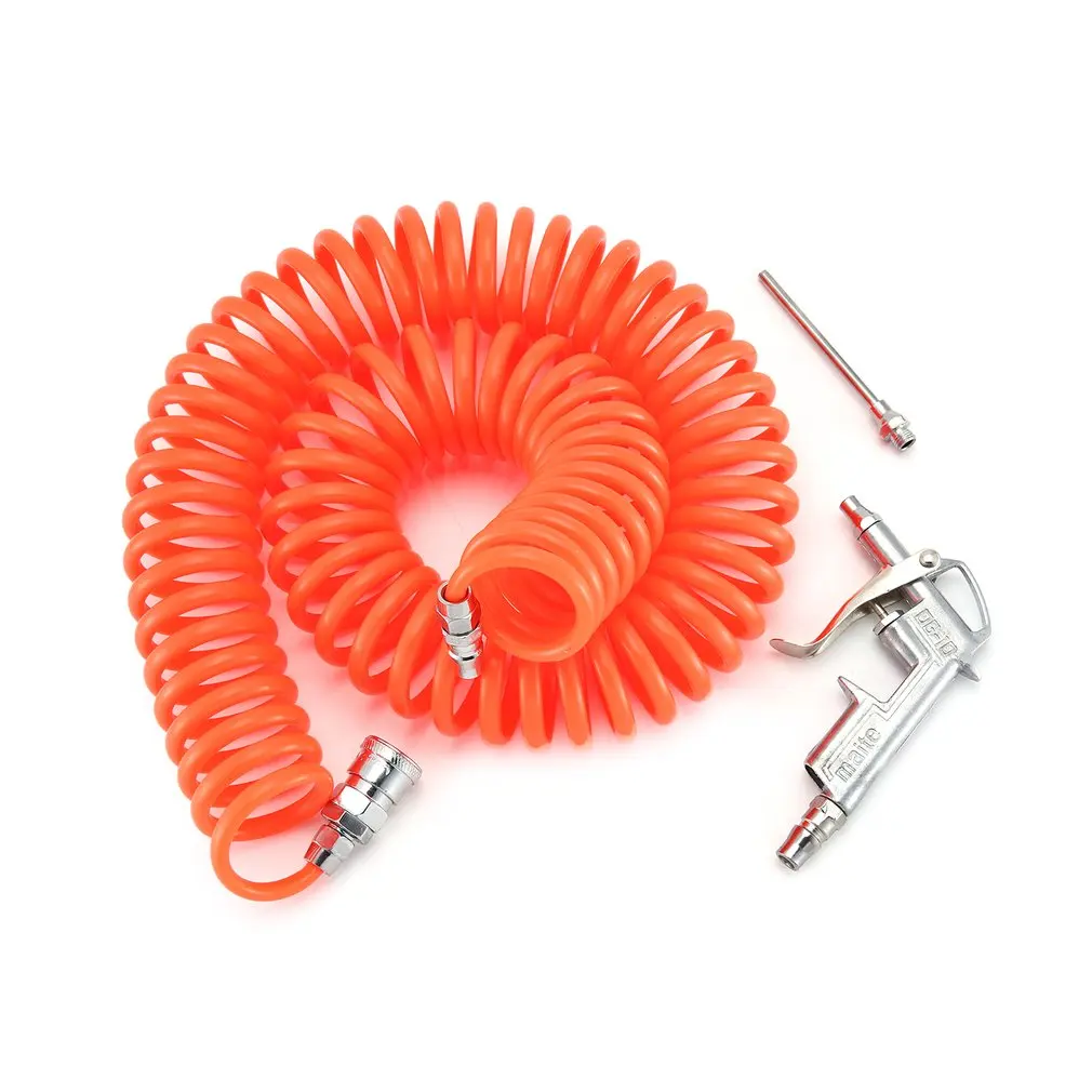 

Aluminum Nozzle Air Duster Blow Gun Pneumatic Dust Removing with 6M Coiled Hose Tool Accessories for Truck Van Lorry Blower
