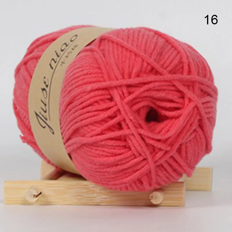 Фиолетовый 1 Pcs Solid Color Yarn Skeins 41 Colors Soft Wool Crochet 50g Knitting Yarn Craft AIA99 - Цвет: Фиолетовый