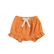 Одежда для маленьких девочек; шорты для малышей; хлопковые шорты для маленьких мальчиков и девочек; Милая однотонная летняя модная одежда с бантом для малышей