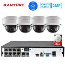 KANTURE H.265+ 8CH 4MP POE CCTV NVR система 1080P Аудио Антивандальная система безопасности/наружная POE ip-камера комплект видеонаблюдения