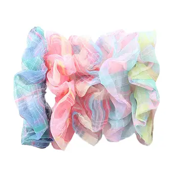 

5pcs Durable Decorative Practical Lightweight Colorful Hair Ties Headress Ponytail Holders Friends Family Co-worker