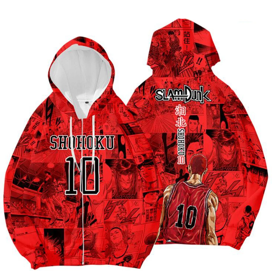 Anime Slam Dunk 3d Print Zip Up Women Men Hoodie Sweatshirt Shohoku High School Sakuragi Hanamichi Cosplay Zipper Hooded Jacket Hoodies Sweatshirts Aliexpress