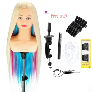 

Neverland 26''-28''Rainbow Training Mannequin Head With Shoulder For Practicing Hairdressing Hairstyles Wig Doll Head