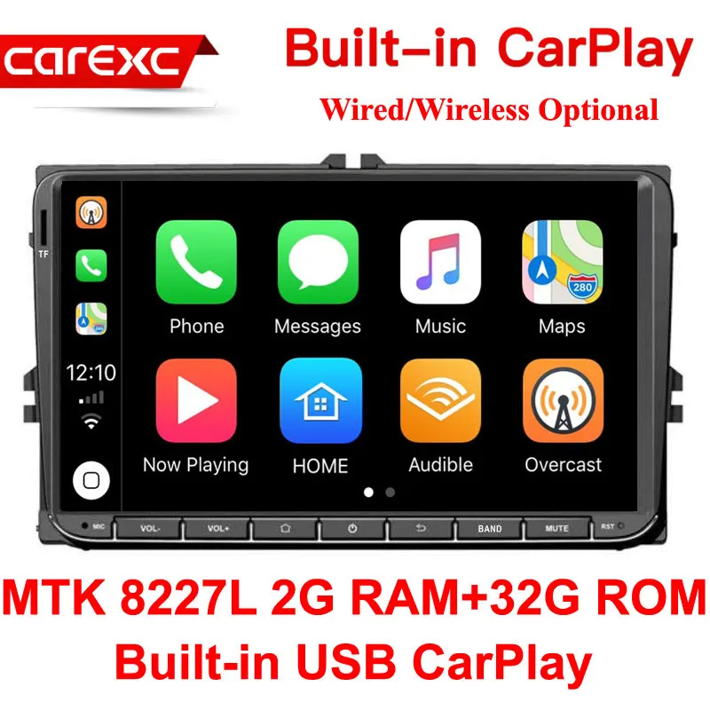 CarExc беспроводной CarPlay 2 din 9 ''Android 9,0 Радио Стерео gps Navi для VW Passat B6 CC Polo GOLF 5 6 Touran Jetta Tiguan Magotan - Цвет: MTK 32G ROM