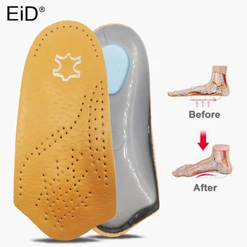 

EiD Leather High Arch Support orthopedic Pad for Correction OX Leg Health Orthotic insole for Flat foot Shoe Insoles foot care