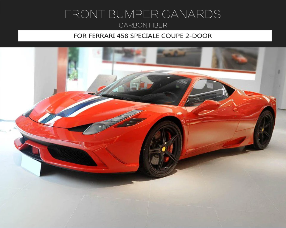 Углеродное волокно передний бампер сплиттеры плавники Canards для Ferrari 458 Speciale