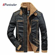 Байкерская кожаная куртка для мужчин с воротником-стойкой, Лоскутная Повседневная куртка, мужские меховые пальто, шерпа, куртка для водителя грузовика, пальто с меховой подкладкой
