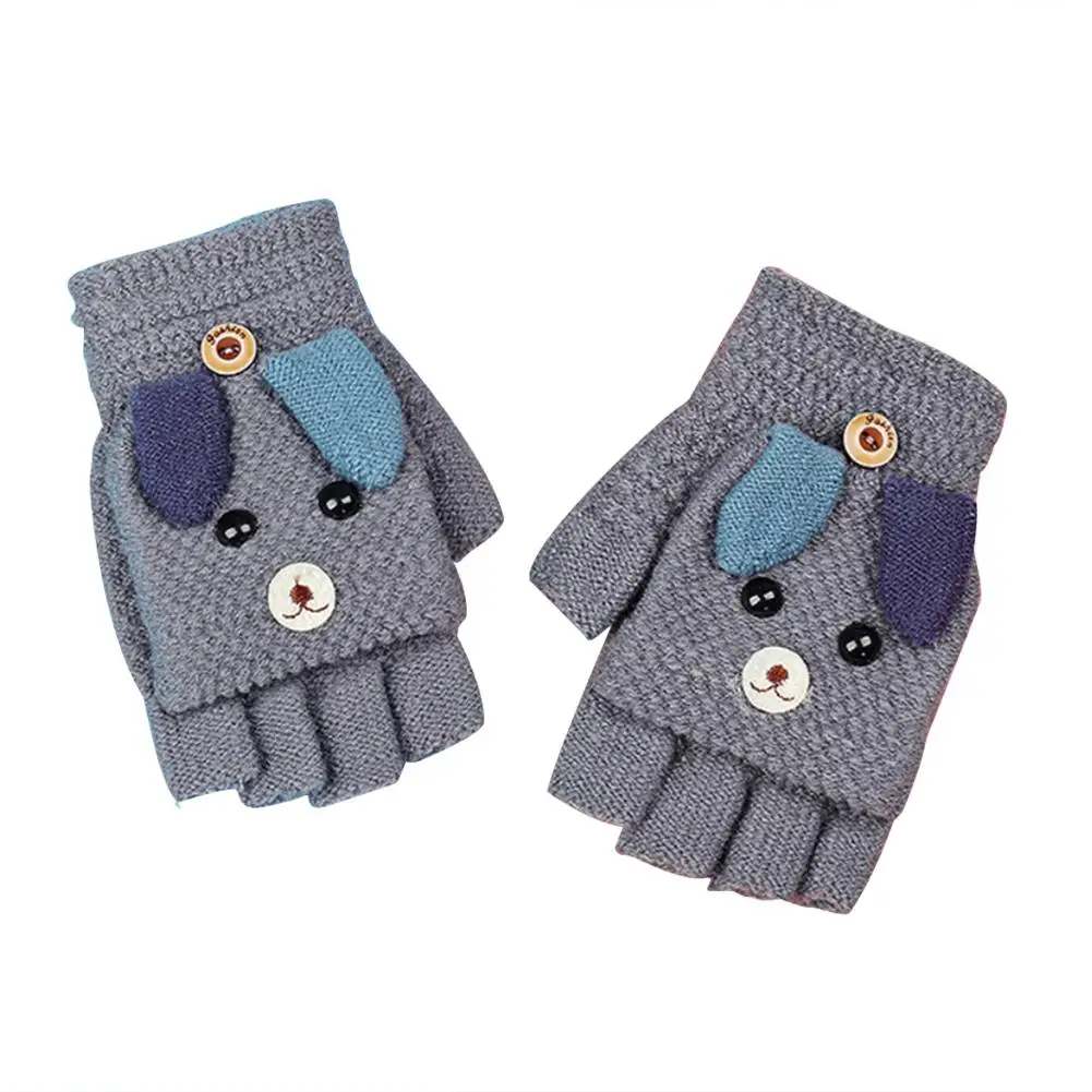 laimoere Winter Warm gestrickte Vollhandschuhe f/ür Kinder Cartoon Dinosaur Print Stretch F/äustlinge