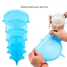 Кухня 6 шт./компл. силиконовые крышки для кружек Многоразовые продукты свежие сохранить крышку Универсальный Прочный Чаша плиты хранения тепла Инструменты