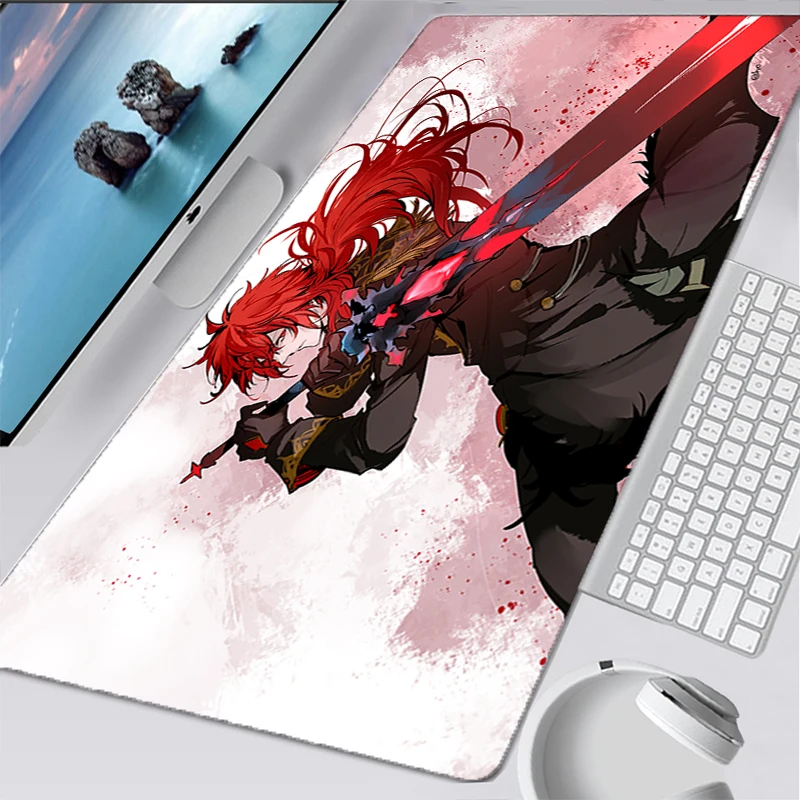 Kawaii Genshin Impact Large Mouse Pad Gamer Desk Mat PC Gamer Cabinet Gaming Laptop Varmilo Mausepad Gamers Accessories Rug Mice