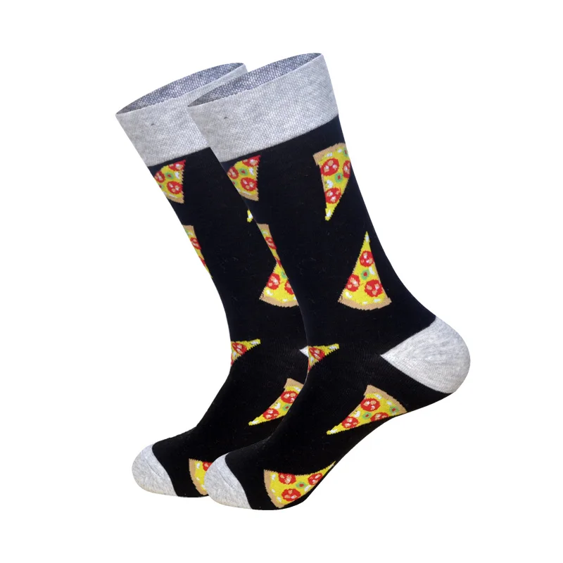 LIONZONE, новинка, счастливые носки для мужчин, британский стиль, повседневные, Eur40-46, индивидуальная уличная одежда, высокое качество, хлопковые носки, подарки для мужчин - Цвет: Pizza