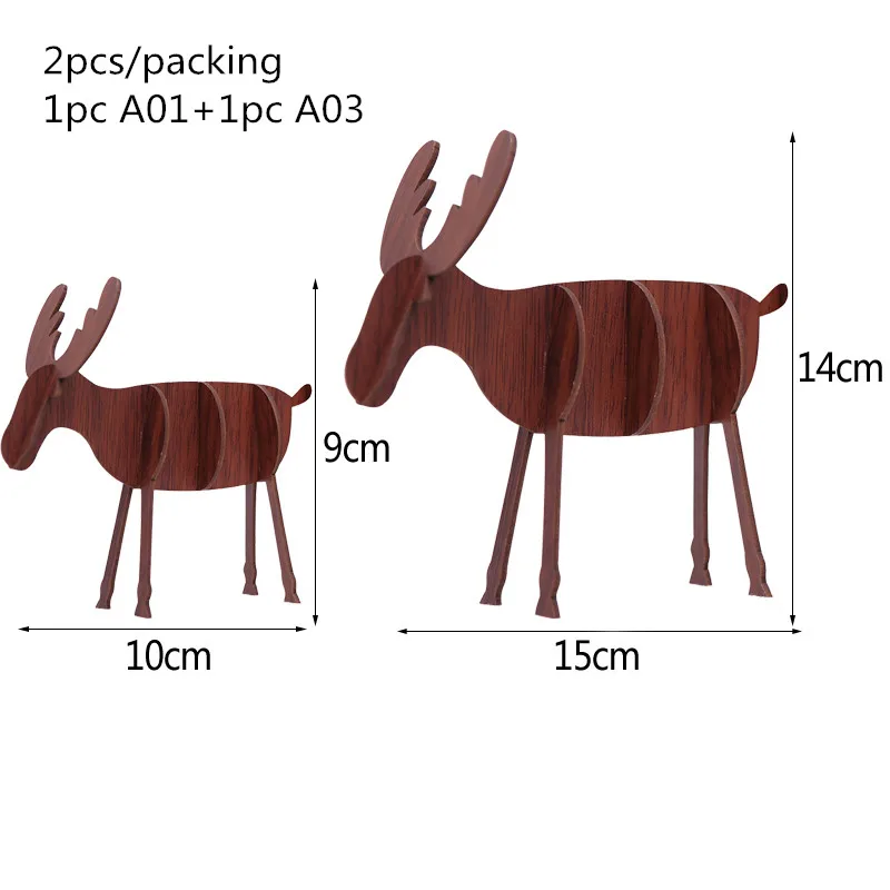 1 комплект Счастливого Рождества кулон Деревянный Рождественская елка украшение "Лось" для Happy год рождественский дом вечерние декора рабочего подарки для детей - Цвет: A05