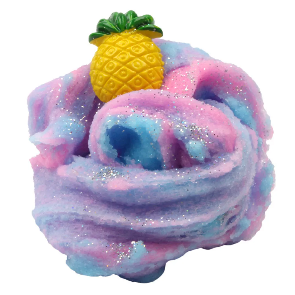 Colorful Mixing Cloud Cotton Candy Slime Fluffy Polymer Anti Stress Slime Sludge Cotton Mud Toy Toys For Children #A
